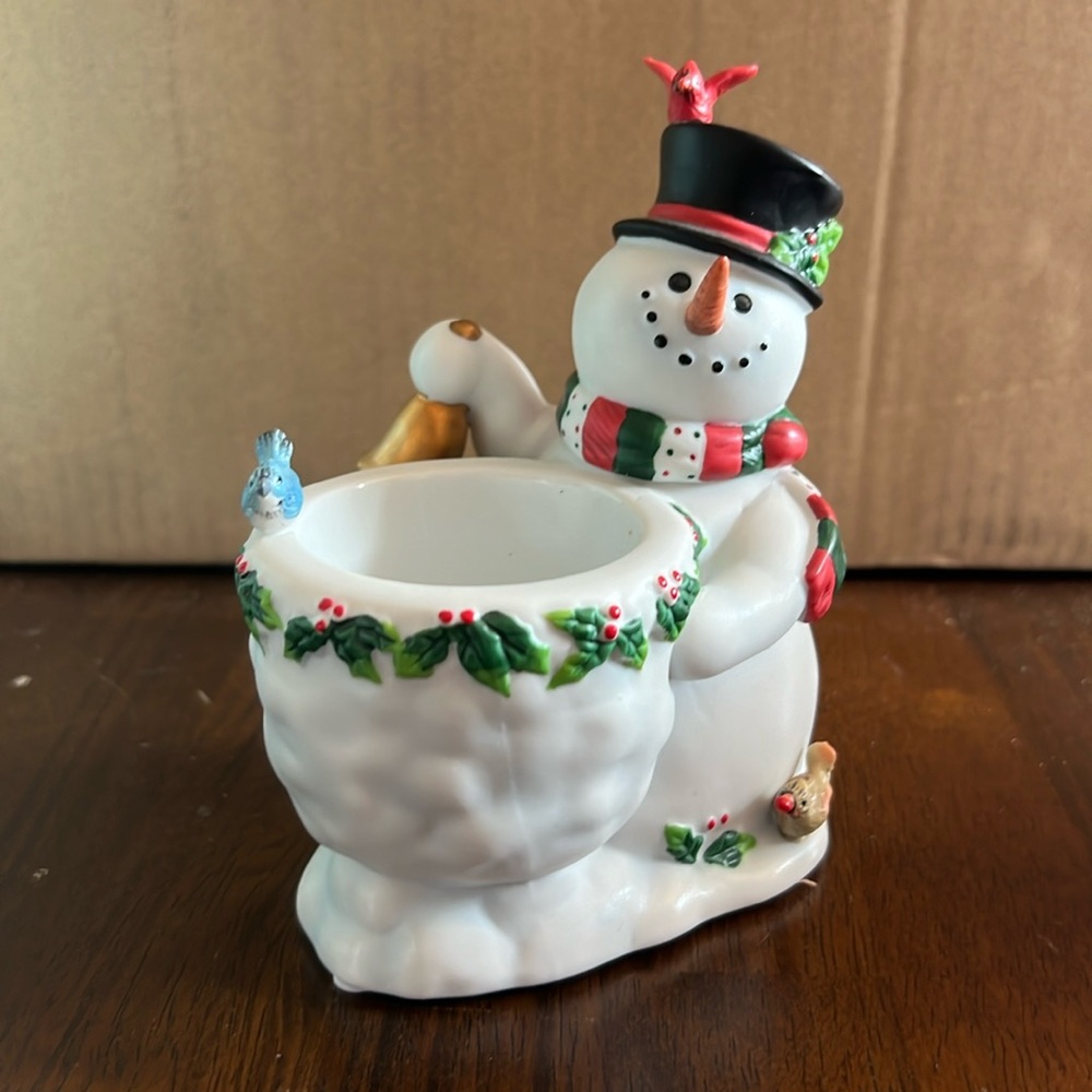 Partylite Votive Holder‎ Snowbell Christmas Snowman P9890 with Original Box NIB